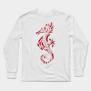 Hyppocampus red version2 tattoo Long Sleeve T-Shirt